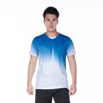 LDS1911#乒羽服上衣渐变色短袖t恤