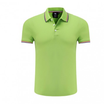 MJYP7518#女款双股纱翻领短袖POLO