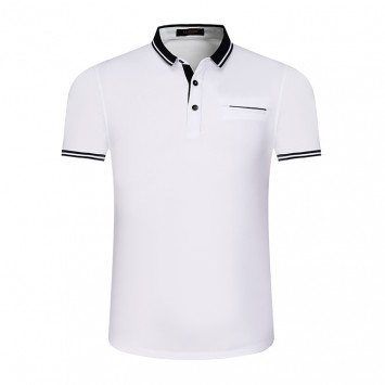 PYN827#丝光新兰棉珠地间色领短袖