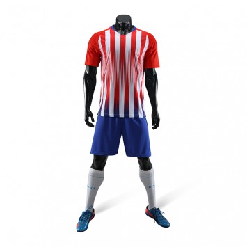 SXLT15081#儿童款马竞光板足球服主场红白蓝色套装