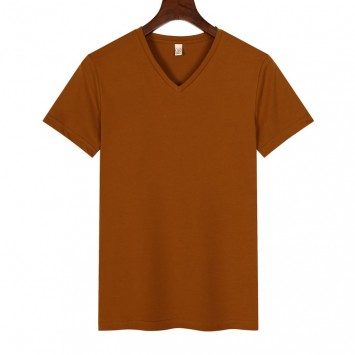 LWBY003#男款40支包边V领短袖