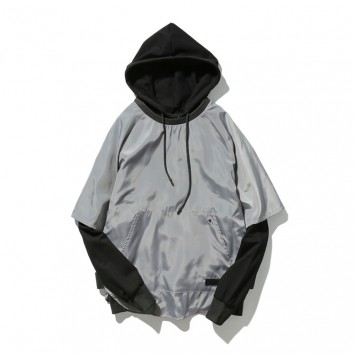 WCP7303#抽绳带帽套头卫衣两件套