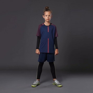 SXBJT827#儿童款光板足球服巴黎主场深蓝色套装