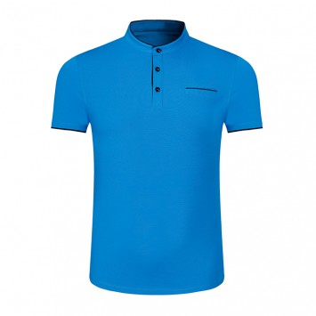 PYN8826#丝光新兰棉珠地立领短袖