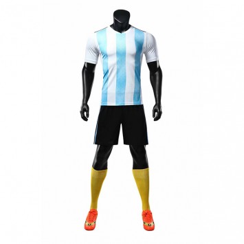SXBJT845/849#光板足球服阿根廷主场蓝白/客场黑色套装