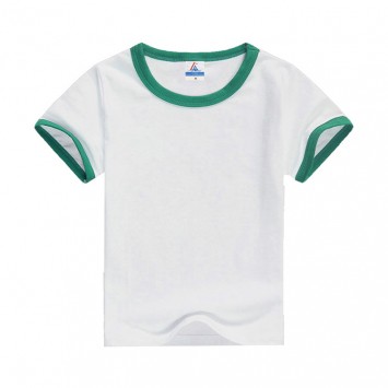 TLW3209#童款200克莱卡精梳撞边袖