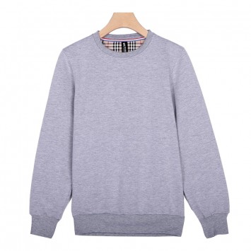 WTS120#CVC水貂绒圆领格子