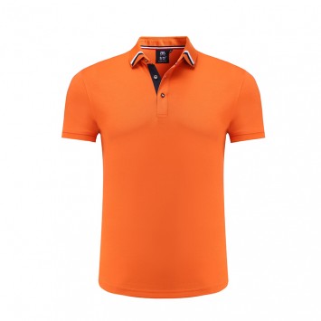 PHL8008#男款丝光珠花翻领POLO衫