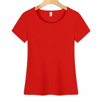 LWGT001#女款40支包边圆领短袖