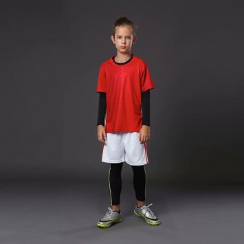 SXBJT823/826#儿童款光板足球服曼联主场红色/客场黑色套装