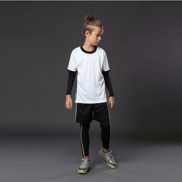 SXBJT842#儿童款光板足球服德国主场白色套装