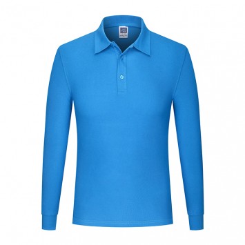 WFSL7889#珠地网眼长袖翻领衫