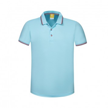 PTS641#人棉三色间边翻领