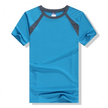 WHVT012#速干插肩圆领短袖T恤衫