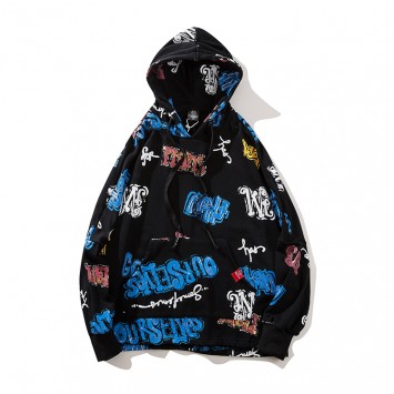 CPB856#纯棉抽绳带帽套头卫衣