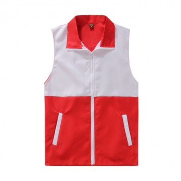 WHVM004#制服呢单层前拼色马甲