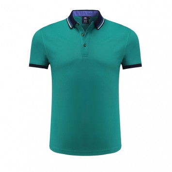 PHL8009#丝光珠花翻领短袖POLO衫