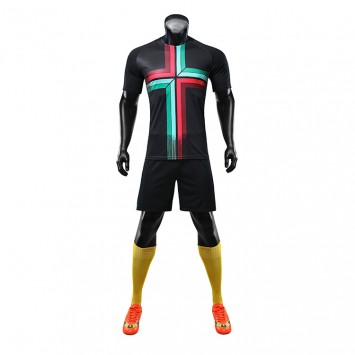 SXBJT852#光板足球服葡萄牙客场黑色套装