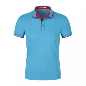 PZR002#32支冰陶丝翻领短袖polo衫