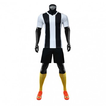 SXBJT859#光板足球服尤文主场黑白色套装