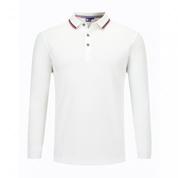 MLD1920#铜氨珠地翻领长袖Polo衫