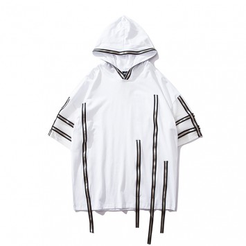 CP1926#短袖带帽宽松T恤衫