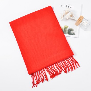 WFSSC113#大红色仿羊绒围巾