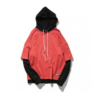 WCP7301#纯棉抽绳带帽套头卫衣