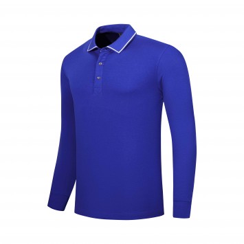 HXX3302#280g双面欧美丝光棉平纹翻领长袖