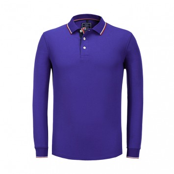 MJYP7893#超爽丝光棉长袖POLO