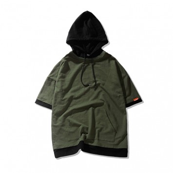 CPT207#连帽短袖套头卫衣