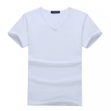 TZT101V#莫代尔V领短袖T恤200克