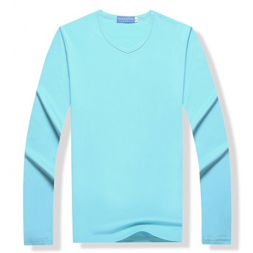 HBT1104#男款莫代尔长袖纯色v领