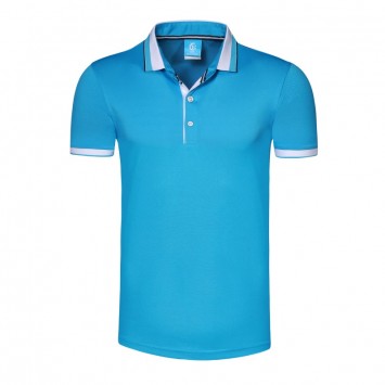 PTS612#亚麻双色间边领短袖