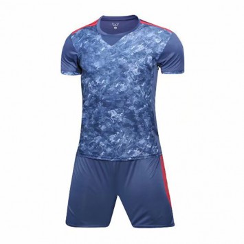 SXBJT824#光板足球服阿贾克斯客场深蓝色套装