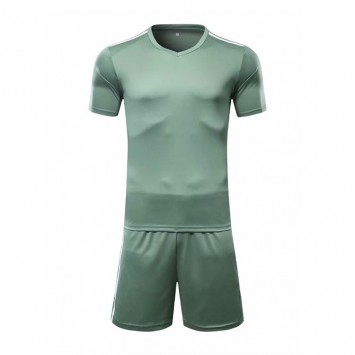 SXBJT834#光板足球服皇马客场浅绿色套装