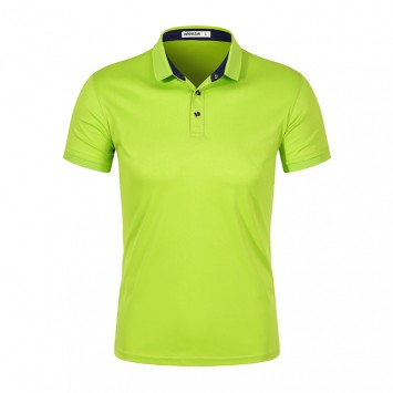 PZR1001#纯色细珠地翻领短袖POLO衫