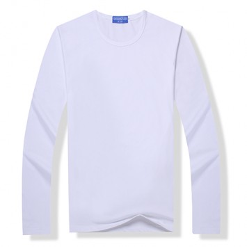 HBT1105#儿童款莫代尔长袖纯白圆领