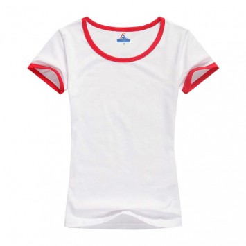 TLW3208#女款200克莱卡精梳撞边袖