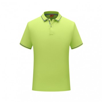 PSD1898#时尚纽扣串织带翻领polo