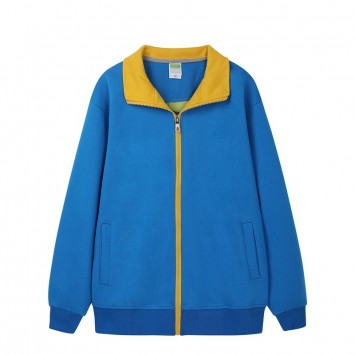 WTS094#毛圈拼色立领卫衣