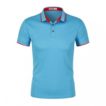 PZR1002#间色细珠地翻领短袖POLO衫