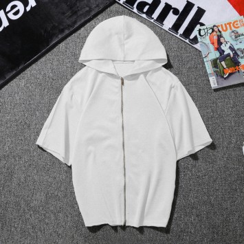 WYC1901#潮牌落肩甜蜜五分袖拉链外套