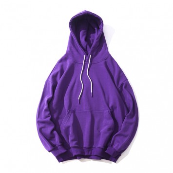 CPS255#纯色抽绳带帽套头卫衣