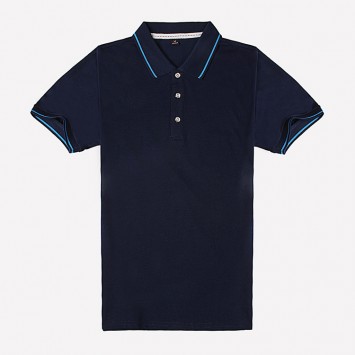 LZY828#拉架平纹翻领短袖POLO衫