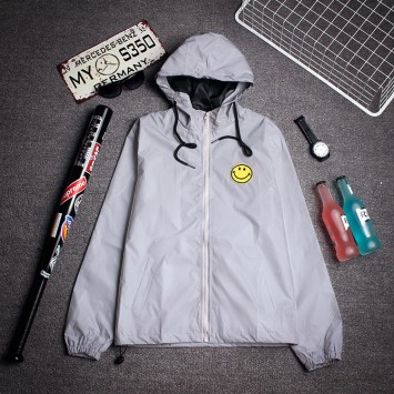 FCP750#抽绳带帽拉链风衣