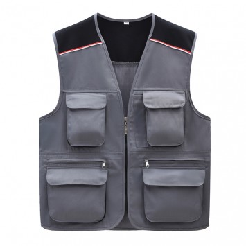 WHW002#插色多兜口袋马甲