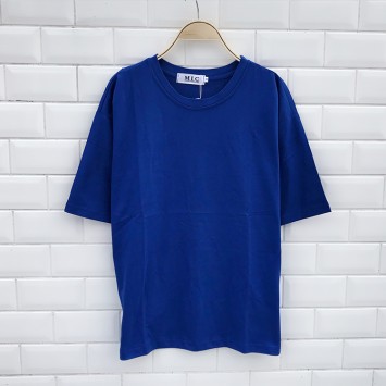 TCP6026#纯色落肩款圆领五分袖T恤