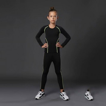 SXBJT1808#童装加绒新款紧身衣套装