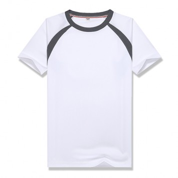 HBT2229#速干运动插色圆领